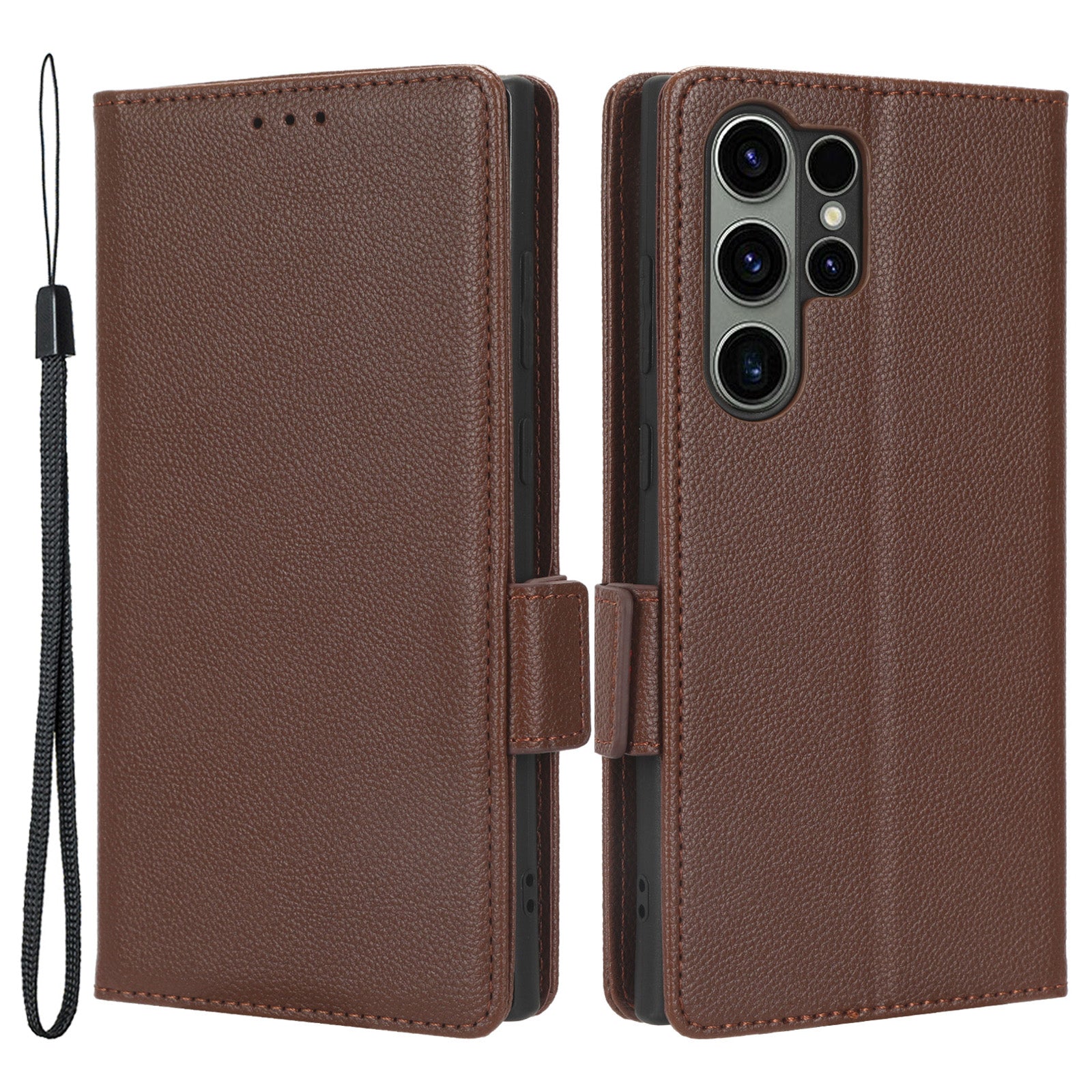 For Samsung Galaxy S23 Ultra Cell Phone Case Wallet Stand Litchi Texture PU Leather Dual Magnetic Clasp Cover For Samsung Galaxy S23 Ultra Cell Phone Case Wallet Stand Litchi Texture PU Leather Dual Magnetic Clasp Cover